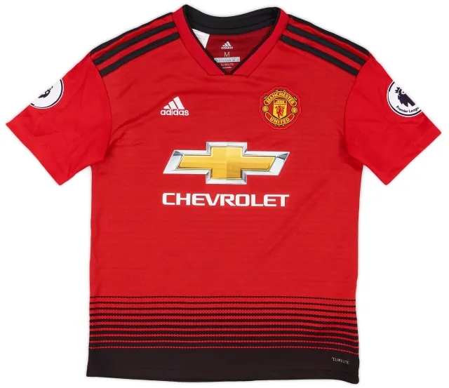 adidas 2018-19 Manchester United Home Shirt - 9/10 - (M.Boys)