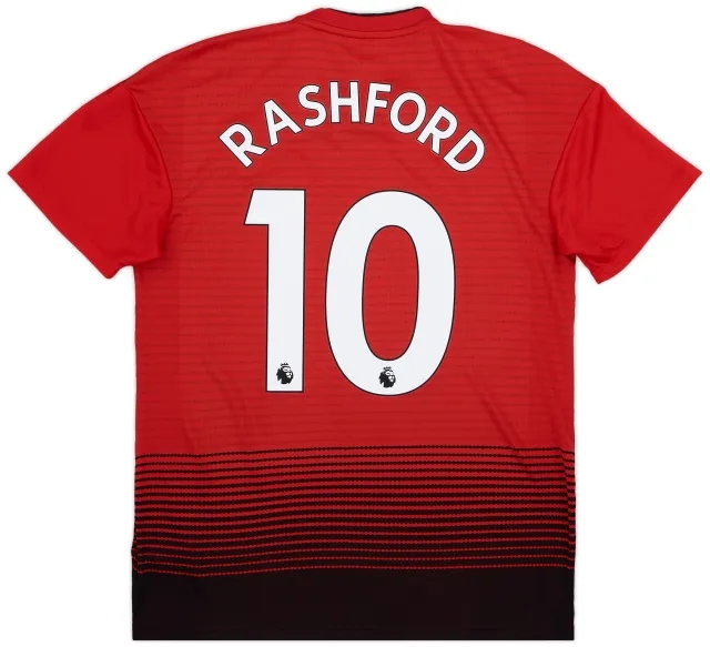 adidas 2018-19 Manchester United Home Shirt Rashford #10 - 9/10 - (M)