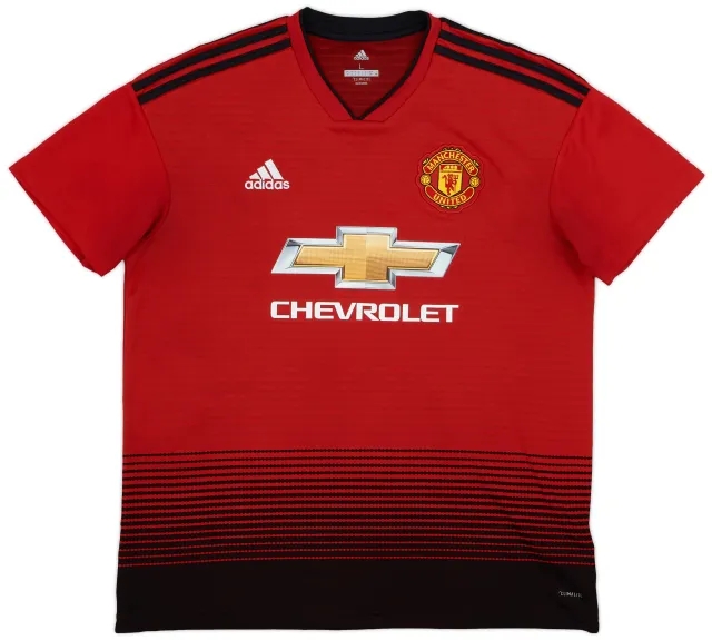 adidas 2018-19 Manchester United Home Shirt - 9/10 - (L)