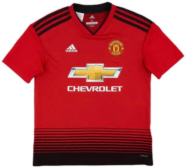 adidas 2018-19 Manchester United Home Shirt - 9/10 - (M.Boys)