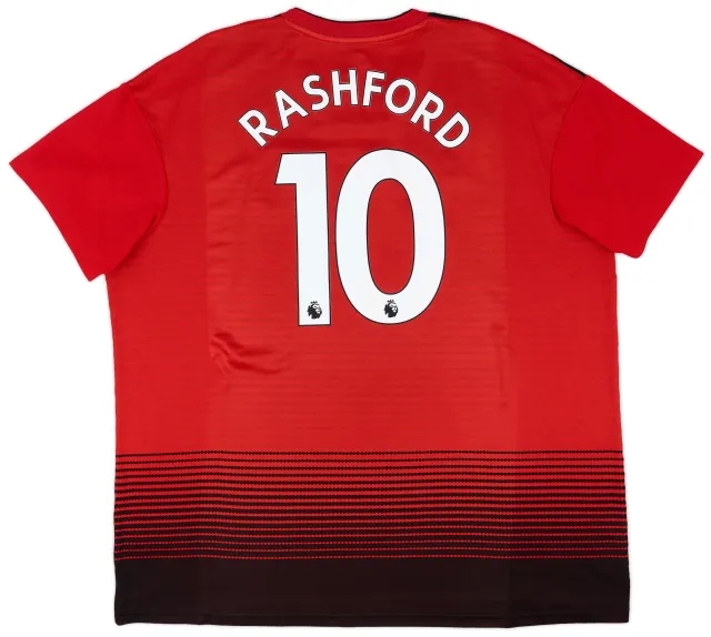 adidas 2018-19 Manchester United Home Shirt Rashford #10 - 7/10 - (XXL)