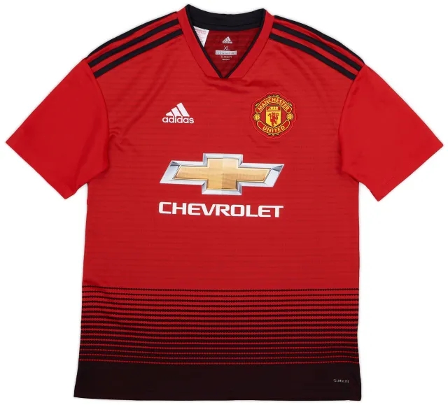 adidas 2018-19 Manchester United Home Shirt - 9/10 - (XL.Boys)