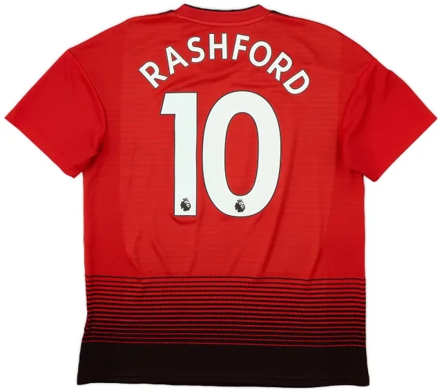 adidas 2018-19 Manchester United Home Shirt Rashford #10 - 8/10 - (M)
