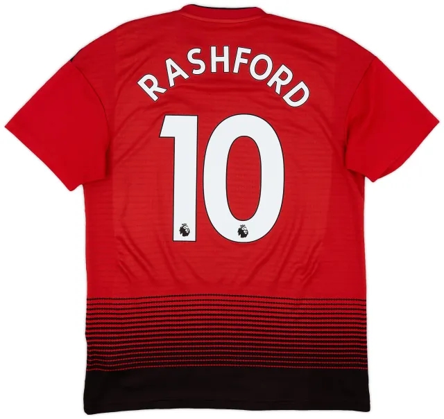 adidas 2018-19 Manchester United Home Shirt Rashford #10 - 6/10 - (M)