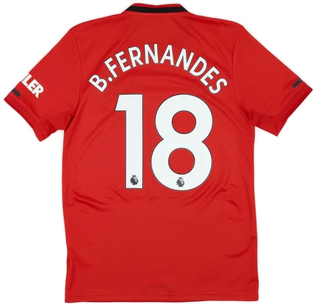 adidas 2019-20 Manchester United Home Shirt B.Fernandes #18 - 9/10 - (S)