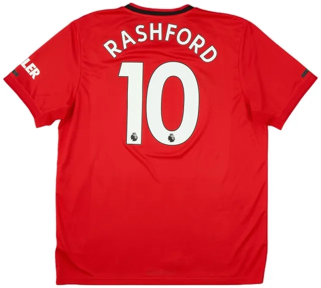 adidas 2019-20 Manchester United Home Shirt Rashford #10 - 9/10 - (XL)