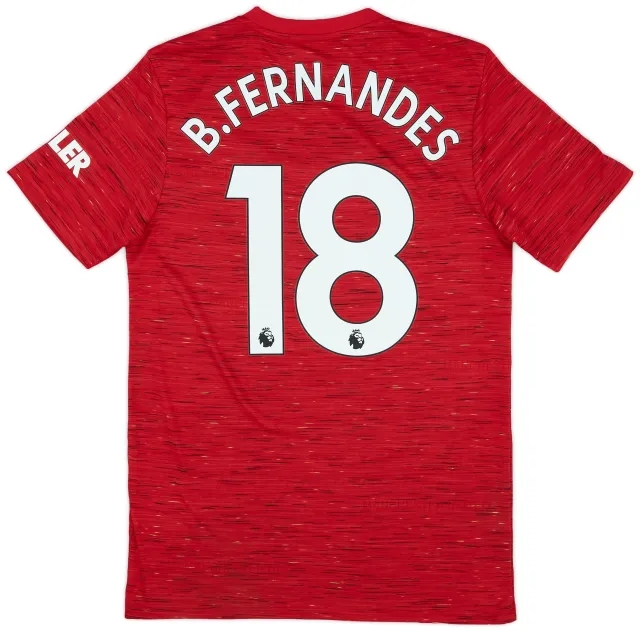 adidas 2020-21 Manchester United Home Shirt B.Fernandes #18 - 9/10 - (S)