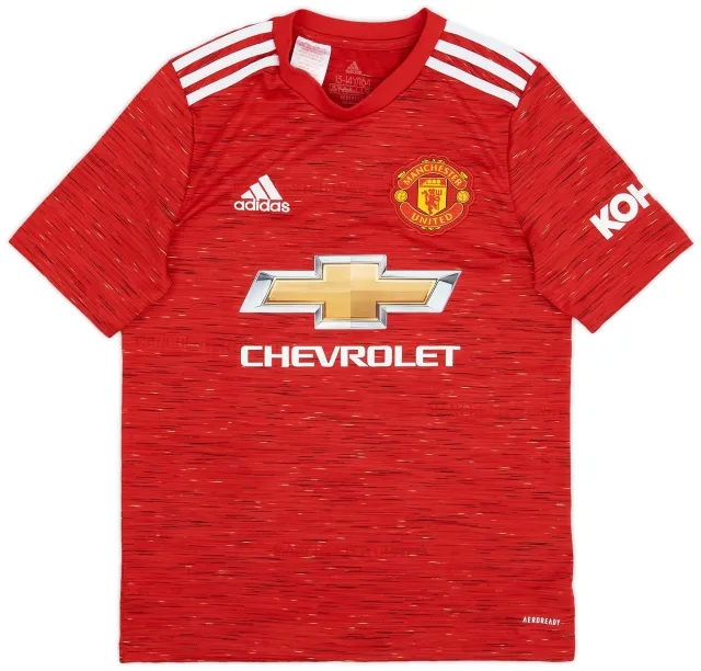 adidas 2020-21 Manchester United Home Shirt - 8/10 - (L.Boys)