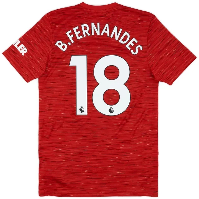 adidas 2020-21 Manchester United Home Shirt B.Fernandes #18 - 9/10 - (S)