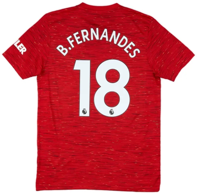 adidas 2020-21 Manchester United Home Shirt B.Fernandes #18 - 9/10 - (M)