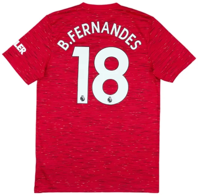 adidas 2020-21 Manchester United Home Shirt B.Fernandes #18 - 9/10 - (M)