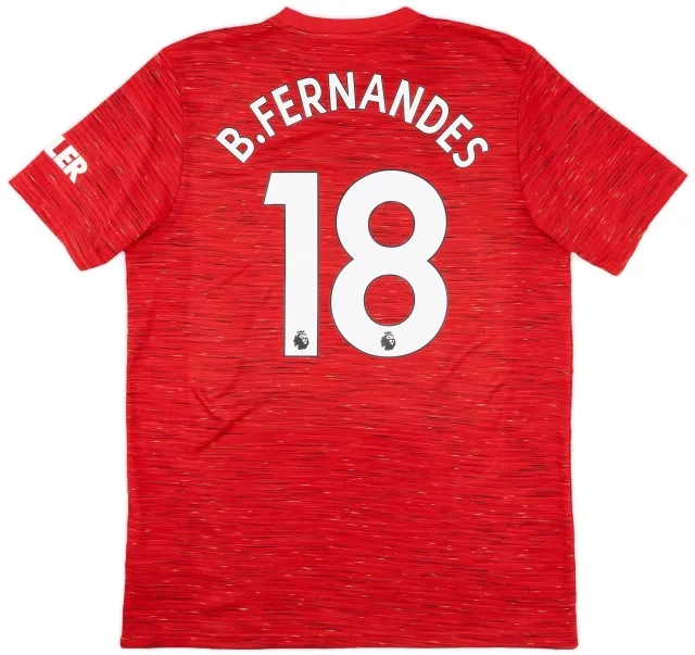 adidas 2020-21 Manchester United Home Shirt B.Fernandes #18 - 7/10 - (L)