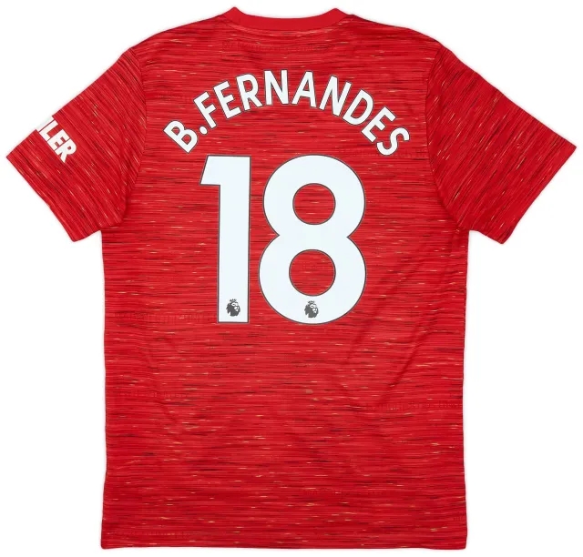 adidas 2020-21 Manchester United Home Shirt B.Fernandes #18 - 10/10 - (M)