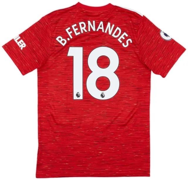 adidas 2020-21 Manchester United Home Shirt B.Fernandes #18 - 10/10 - (M)
