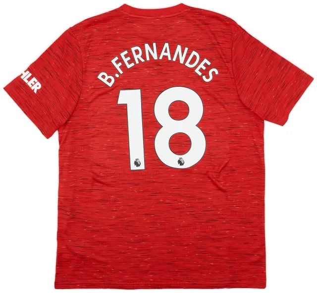 adidas 2020-21 Manchester United Home Shirt B. Fernandes #18 - 9/10 - (XL)