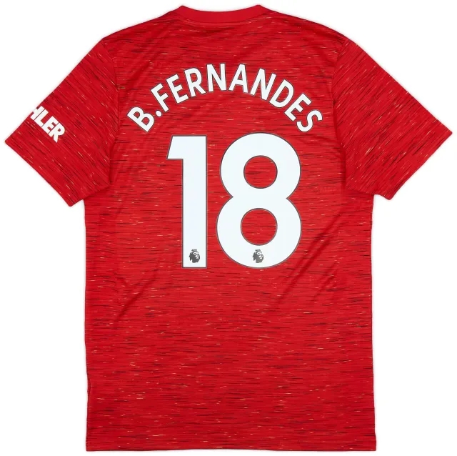 adidas 2020-21 Manchester United Home Shirt B.Fernandes #18 - 10/10 - (M)