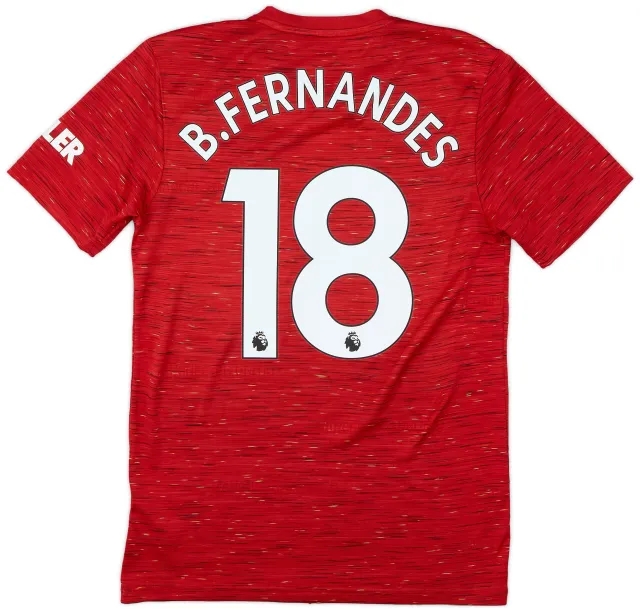 adidas 2020-21 Manchester United Home Shirt B.Fernandes #18 - 9/10 - (S)