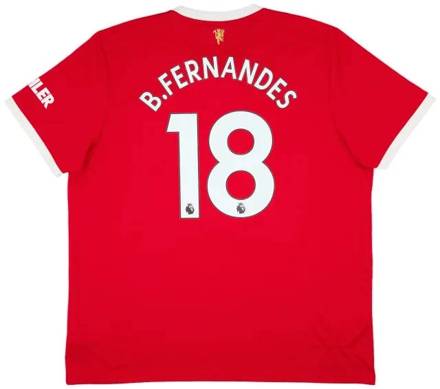 adidas 2021-22 Manchester United Home Shirt B. Fernandes #8 - 7/10 - (XXL)
