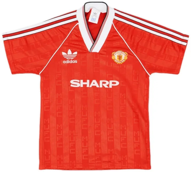 adidas 1988-90 Manchester United Home Shirt - 8/10 - (L.Boys)