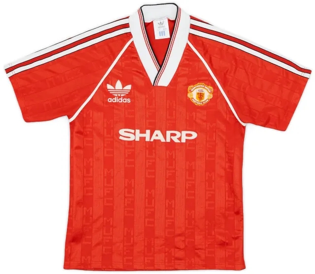 adidas 1988-90 Manchester United Home Shirt #7 - 7/10 - (L.Boys)