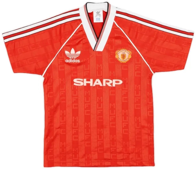 adidas 1988-90 Manchester United Home Shirt - 9/10 - (L.Boys)