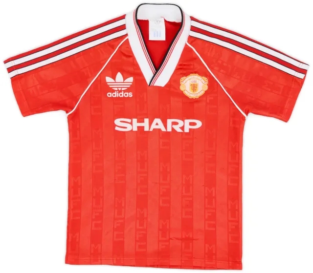 adidas 1988-90 Manchester United Home Shirt - 6/10 - (S.Boys)