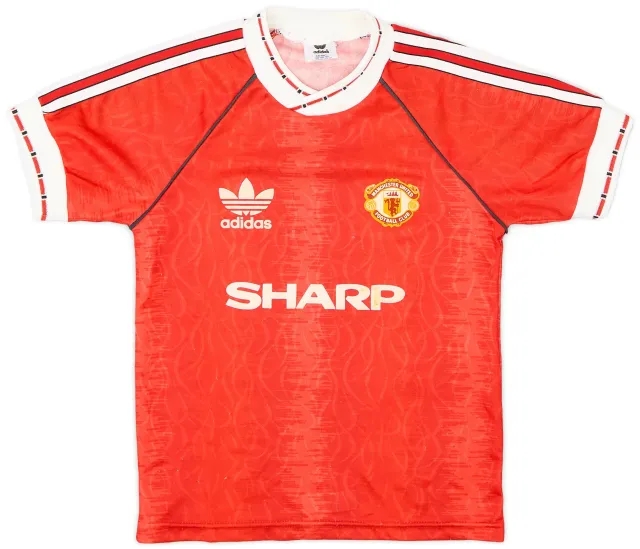 adidas 1990-92 Manchester United Home Shirt - 8/10 - (S.Boys)