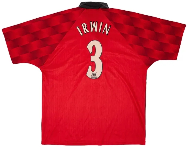 Umbro 1996-98 Manchester United Home Shirt Irwin #3 - 7/10 - (XL)