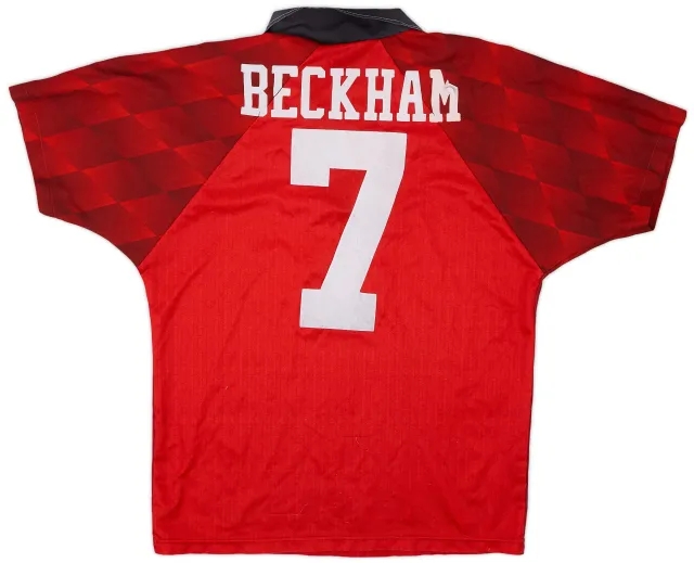 Umbro 1996-98 Manchester United Home Shirt Beckham #7 - 5/10 - (Y)