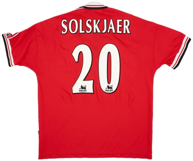 Umbro 1998-00 Manchester United Home Shirt Solskjaer #20 - 8/10 - (XL)