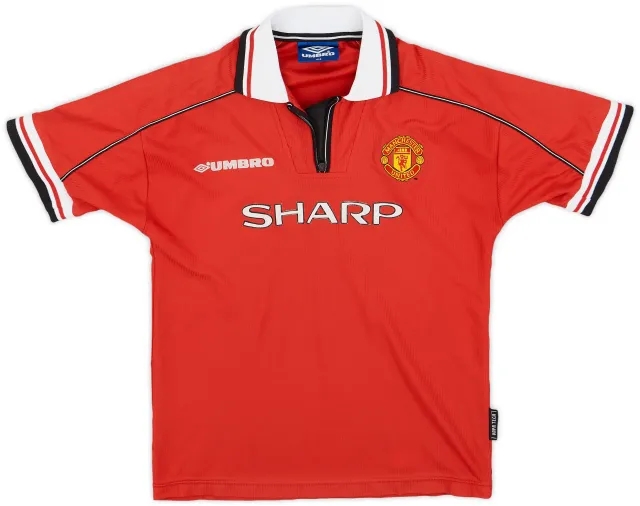 Umbro 1998-00 Manchester United Home Shirt - 8/10 - (L.Boys)