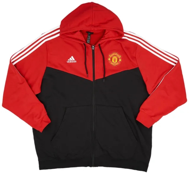 2021-22 Manchester United adidas Hooded Track Top - 9/10 - (3XL)