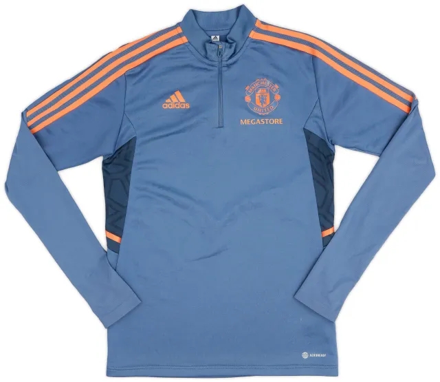 2022-23 Manchester United adidas 1/4 Zip Training Top - 8/10 - (S)