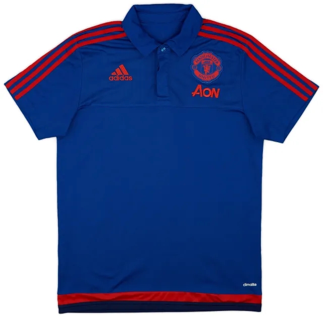 2015-16 Manchester United adidas Training Polo Shirt - 7/10 - (M)