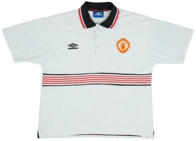1994-96 Manchester United Umbro Polo Shirt - 8/10 - (XL)