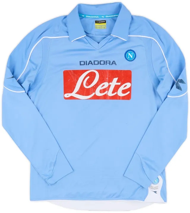 Diadora 2008-09 Napoli Home L/S Shirt - 5/10 - (XS)
