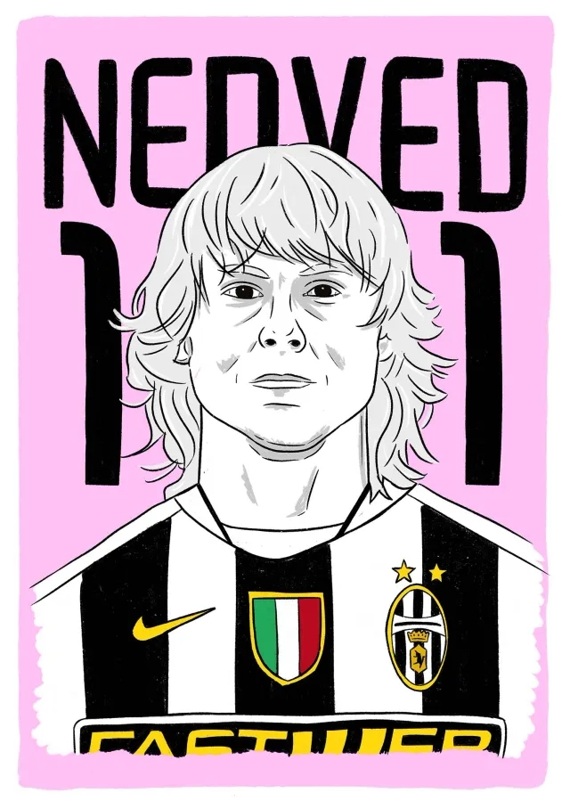 Accessories 2003-04 Juventus Nedved #11 Serie A Icons A3 Poster/Print