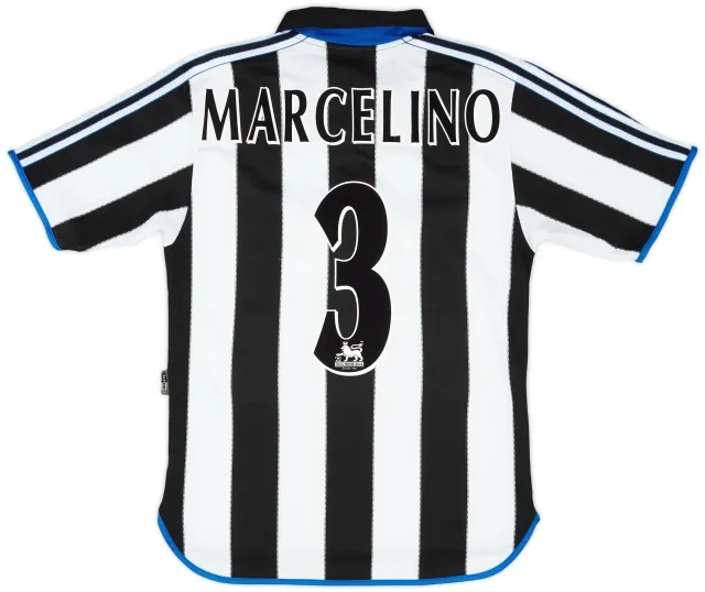 adidas 2000-01 Newcastle Home Shirt Marcelino #3 - 8/10 - (S)