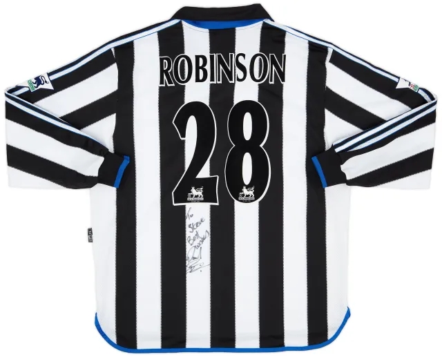 adidas 1999-00 Newcastle Match Issue Home Shirt Robinson #28