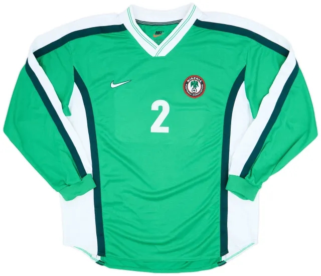 Nike 1998 Nigeria Player Issue Home L/S Shirt #2 - 9/10 - (XL)