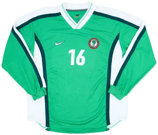 Nike 1998-00 Nigeria Player Issue Home L/S Shirt #16 - 9/10 - (XL)