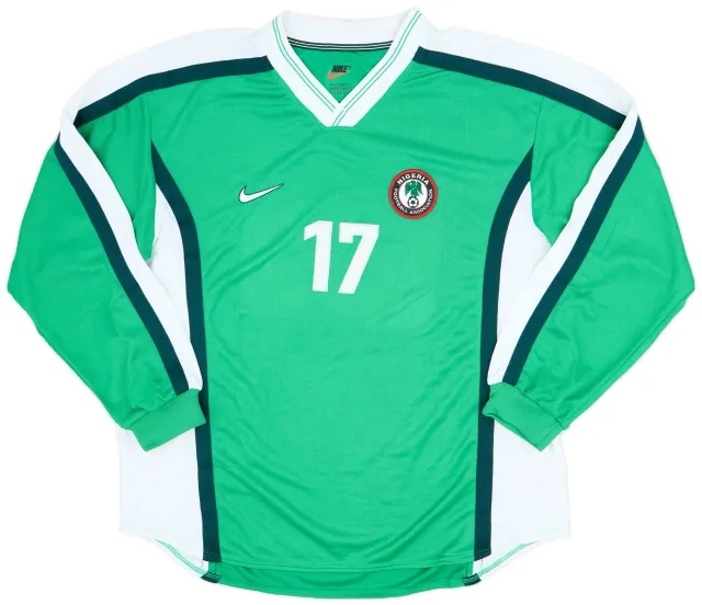 Nike 1998-00 Nigeria Player Issue Home L/S Shirt #17 - 9/10 - (XL)