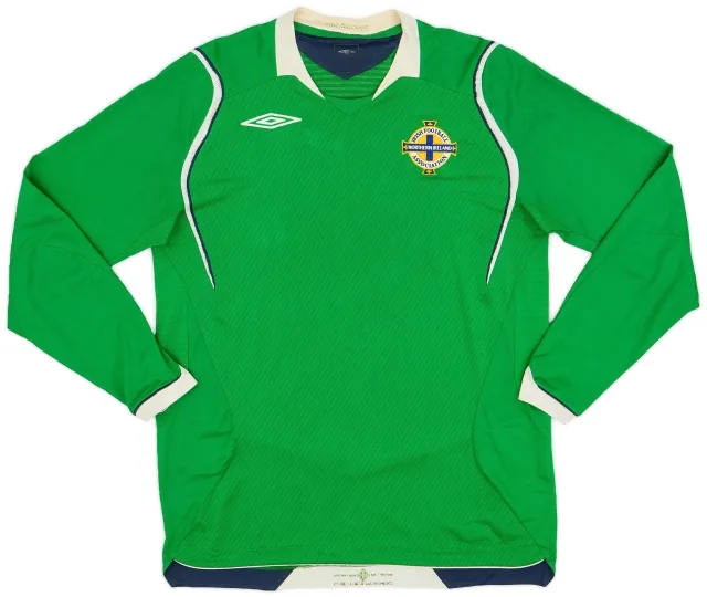 Umbro 2008-10 Northern Ireland Home L/S Shirt - 7/10 - (M)