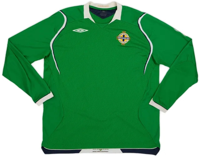 Umbro 2008-10 Northern Ireland Home L/S Shirt - 8/10 - (XL)