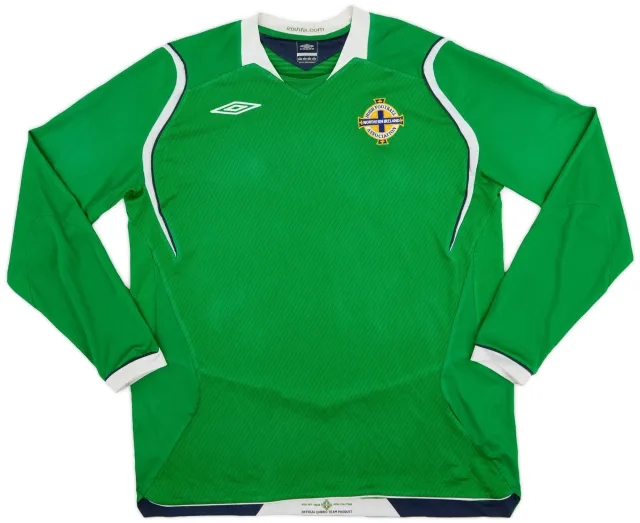Umbro 2008-10 Northern Ireland Home L/S Shirt - 8/10 - (XL)