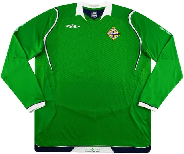 Umbro 2008-10 Northern Ireland Home L/S Shirt - 8/10 - (M)