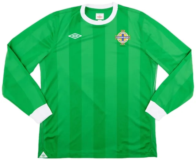 Umbro 2010-12 Northern Ireland Home L/S Shirt - 8/10 - (L)