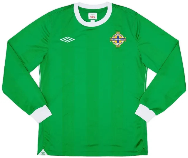 Umbro 2010-12 Northern Ireland Home L/S Shirt - 9/10 - (S)