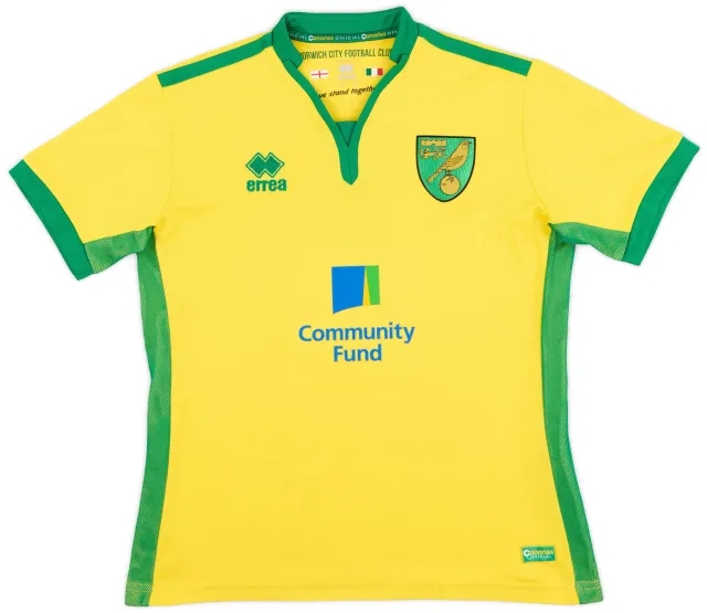 Errea 2016-17 Norwich Home Shirt - 8/10 - (S)
