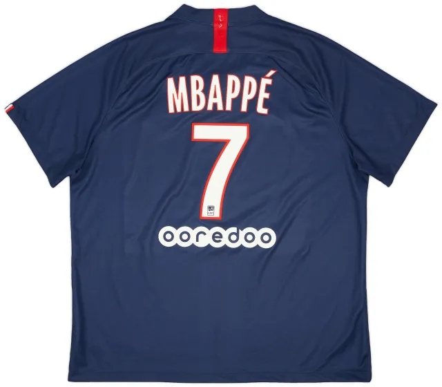 Nike 2019-20 Paris Saint-Germain Home Shirt Mbappe #7 - 8/10 - (XXL)